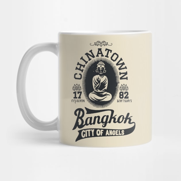 Vintage Bangkok Buddha Logo - Retro Thai Shirt Design by Boogosh